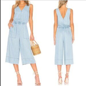 Splendid Chambray Wide Leg Crop Jumpsuit Sz X-small